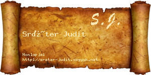 Sréter Judit névjegykártya